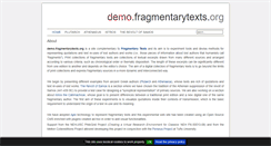 Desktop Screenshot of demo.fragmentarytexts.org