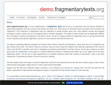 Tablet Screenshot of demo.fragmentarytexts.org